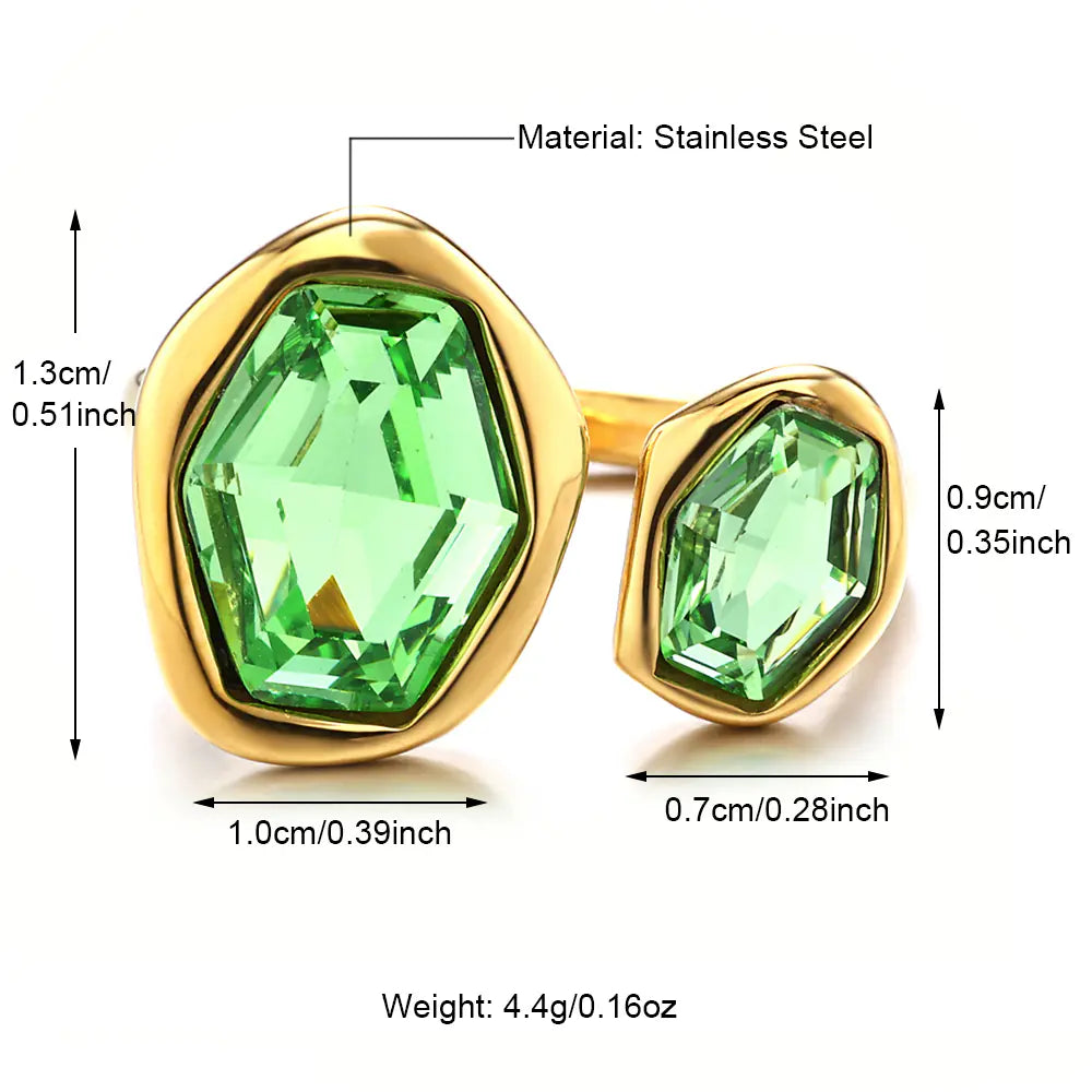 Simple Green Zircon Stone Ring  EJ25R01670G