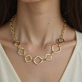 Trendy Bohemian Style Large Geometric Necklace      EJ25N06618G