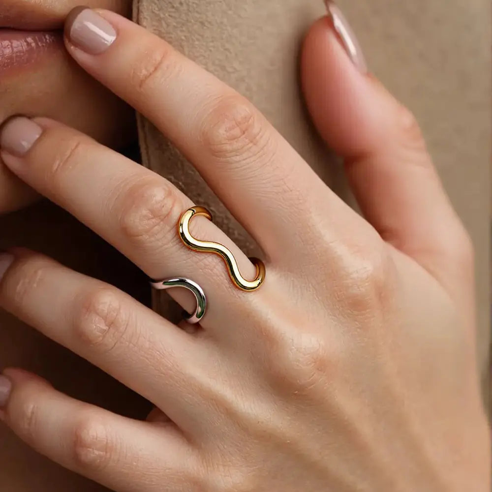 Gold Plated Irregular Shape Stainless Steel  EJ25R01544G