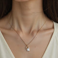 Fresh Style White Shell Star and Moon Necklace EJ25N06682G