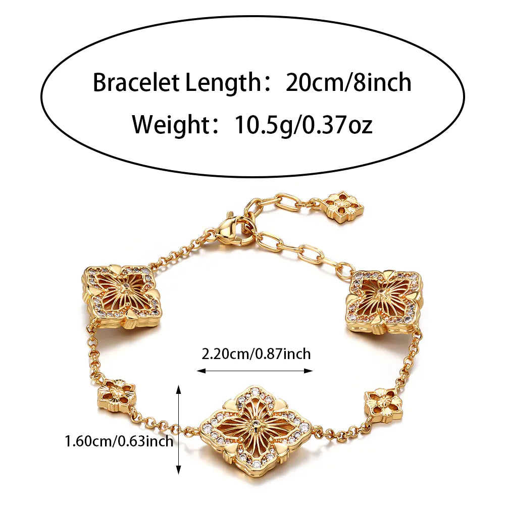 Diamond Flower Clover Bracelet   EJB02816G