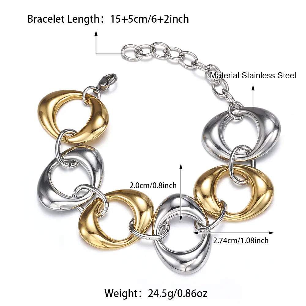 2 Tone Multi Twisted Wire Link Bracelet    EJ25B02835GS