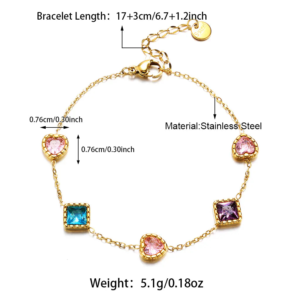 Gold Plated Stainless Steel Baguette CZ Bracelet EJB02862G