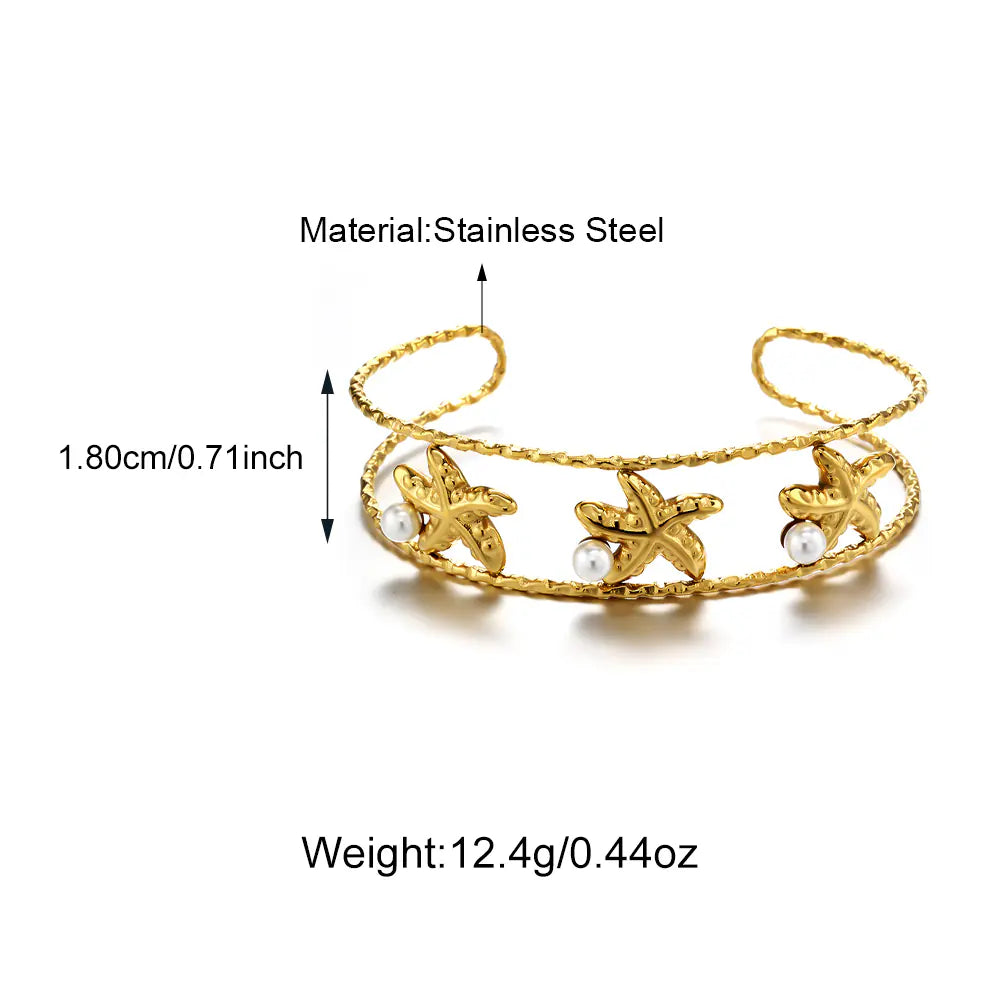Stainless Steel Gold Plated Ocean Series Lady Bracelet     EJ25B02891G