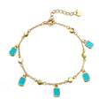 Gold Plated Blue Pendant Bracelet  EJB02915