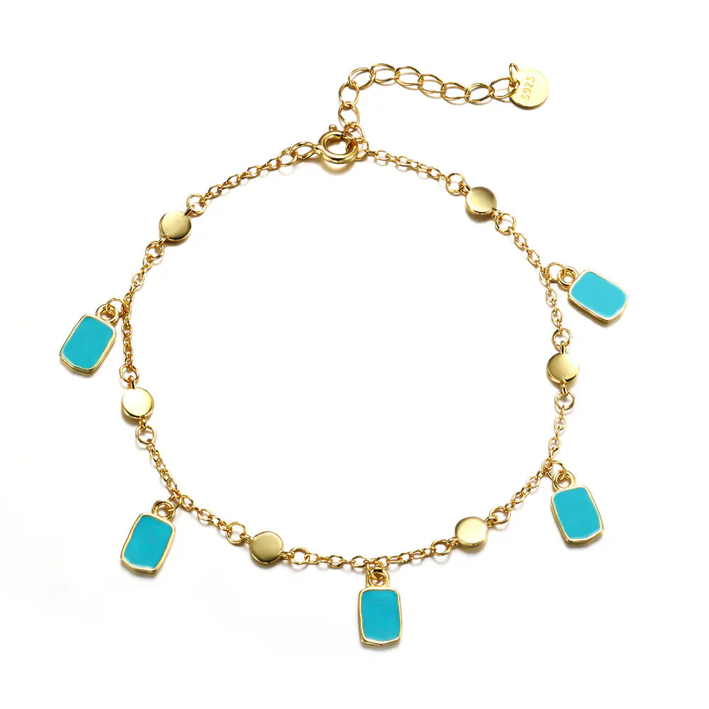 Gold Plated Blue Pendant Bracelet  EJB02915
