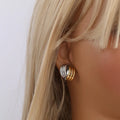 Two Tone 18K Gold Earrings    EJ25E01456GS