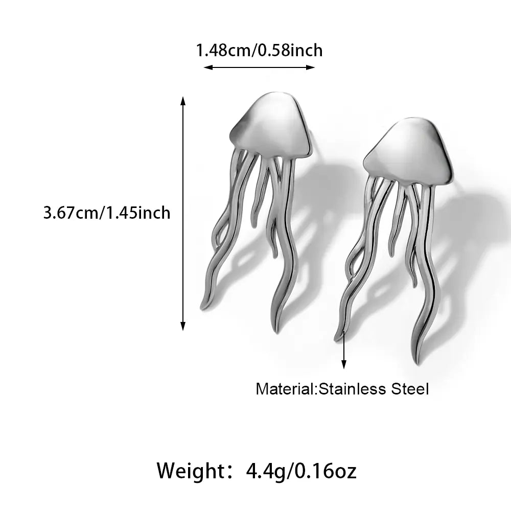 Waterproof Jellyfish Coral Earrings    EJ25E01479S