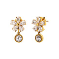 Flower CZ Hoop Earrings EJ25E01570