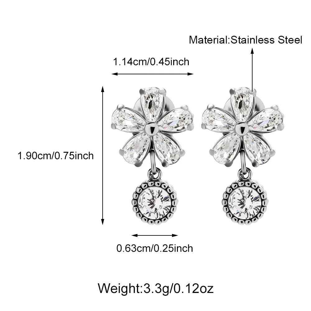 Flower CZ Hoop Earrings EJ25E01570
