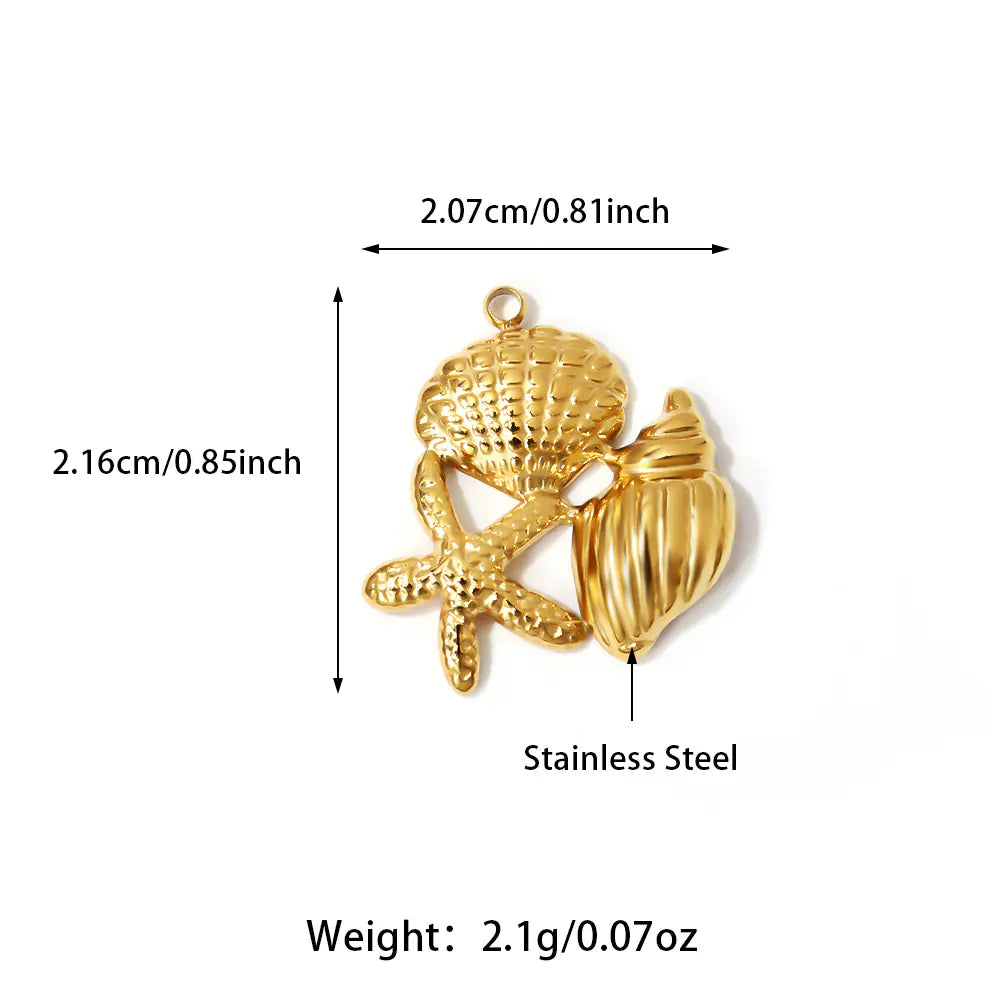 Starfish Stainless Steel Pendant Conch Shape   EJ25N06247G
