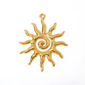 Stainless Steel Gold Vintage Large Sun Flower Charm   EJ25N06249