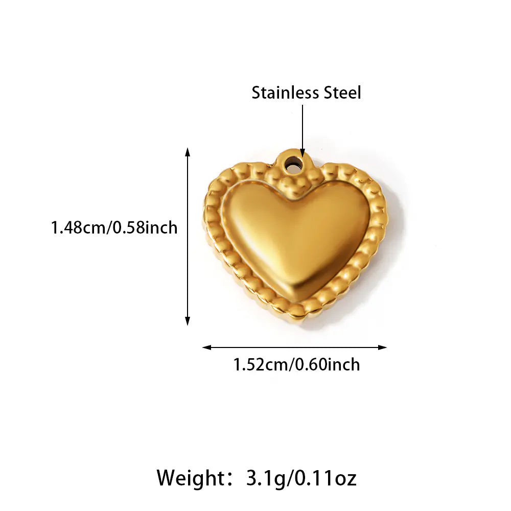 Stainless Steel Classical Heart Pendant Charms    EJ25N06250G