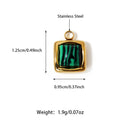Stainless Steel Square Malachite Pendant    EJ25N06252