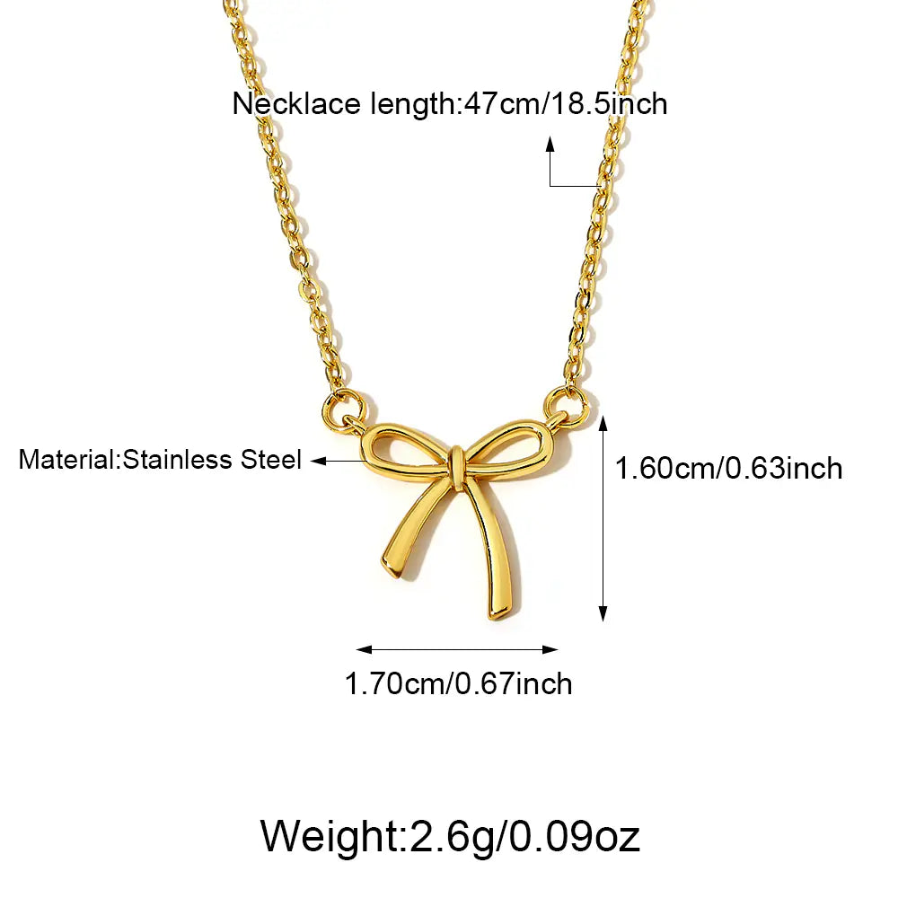 Butterfly Bow Knot Pendant Necklace    EJ25N06269G
