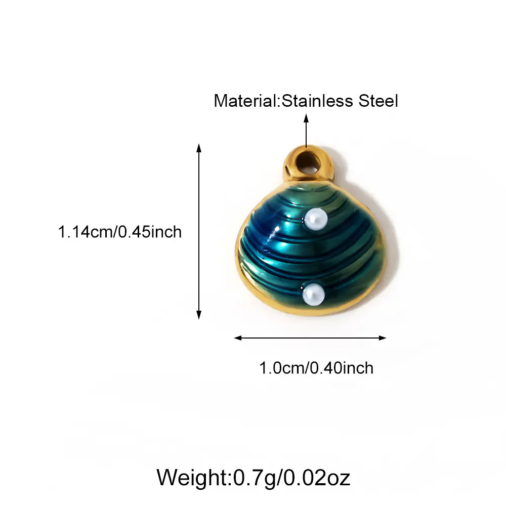 Shell Enamel Pearl Pendant   EJ25N06274G