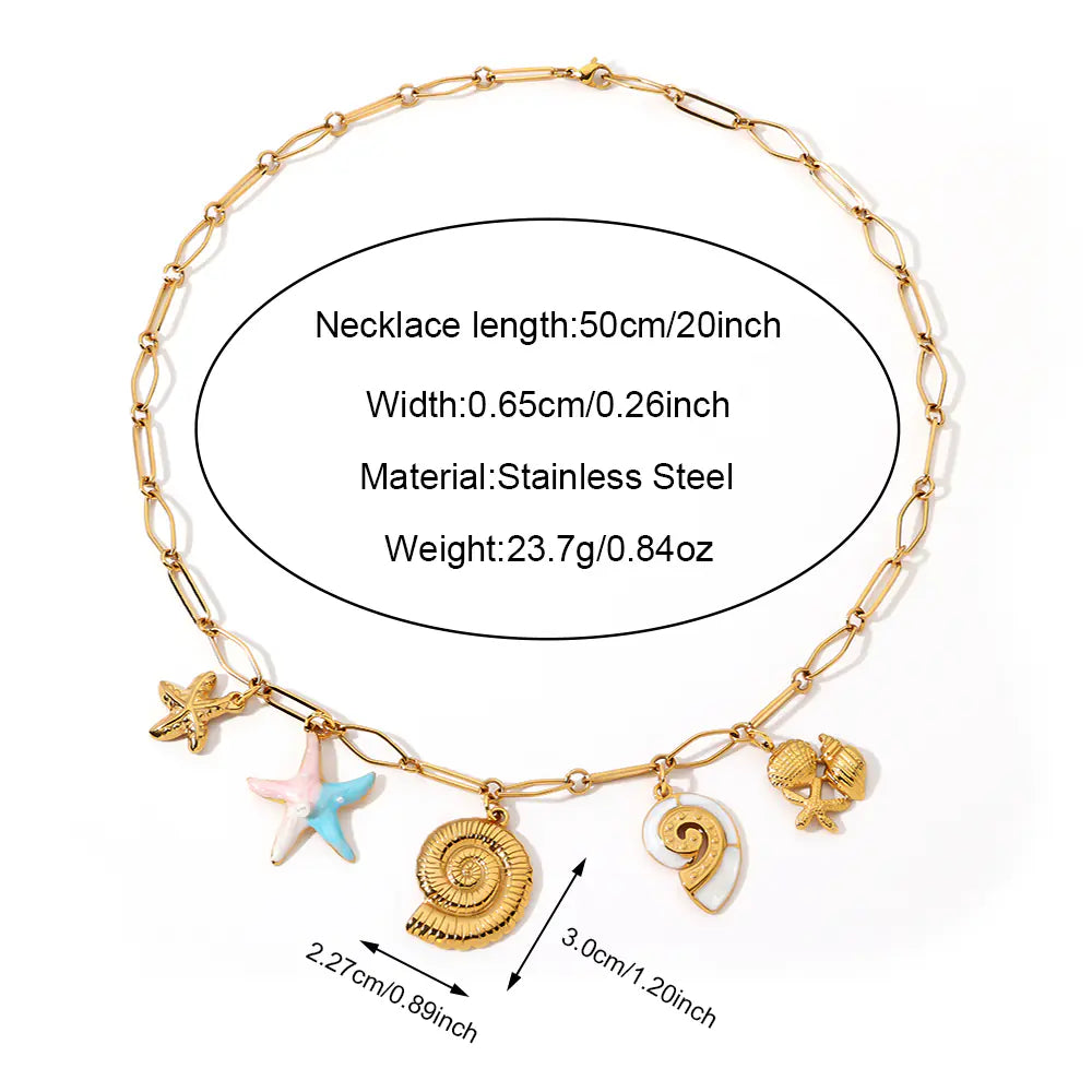 Steel Shell Necklace   EJ25N06441G