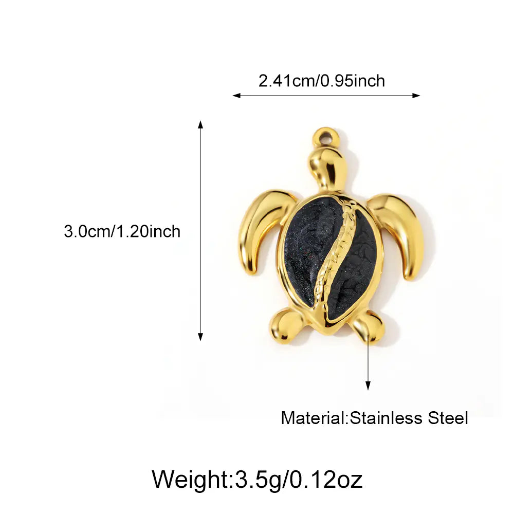 Shining Enamel Sea Turtle Pendant    EJ25N06466G