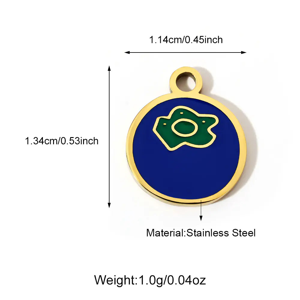 Blue Strawberry Oil Dripping Pendant    EJ25N06505G