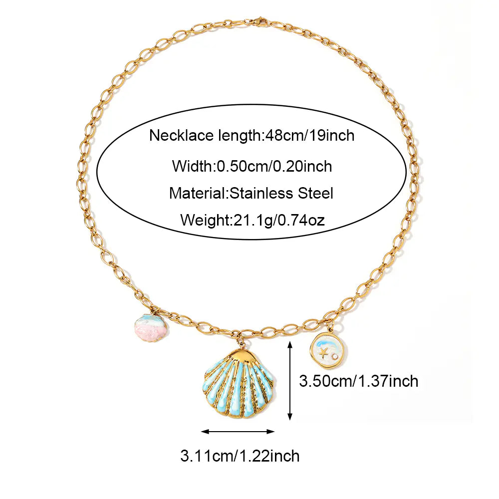 Green Shell Ocean Series Design Necklace   EJ25N06509G