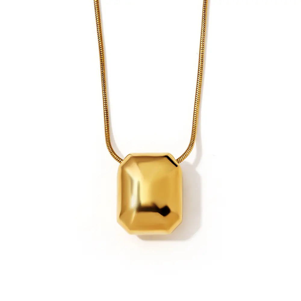 Blank Brick Pendant Necklace Stylish  EJ25N06587G