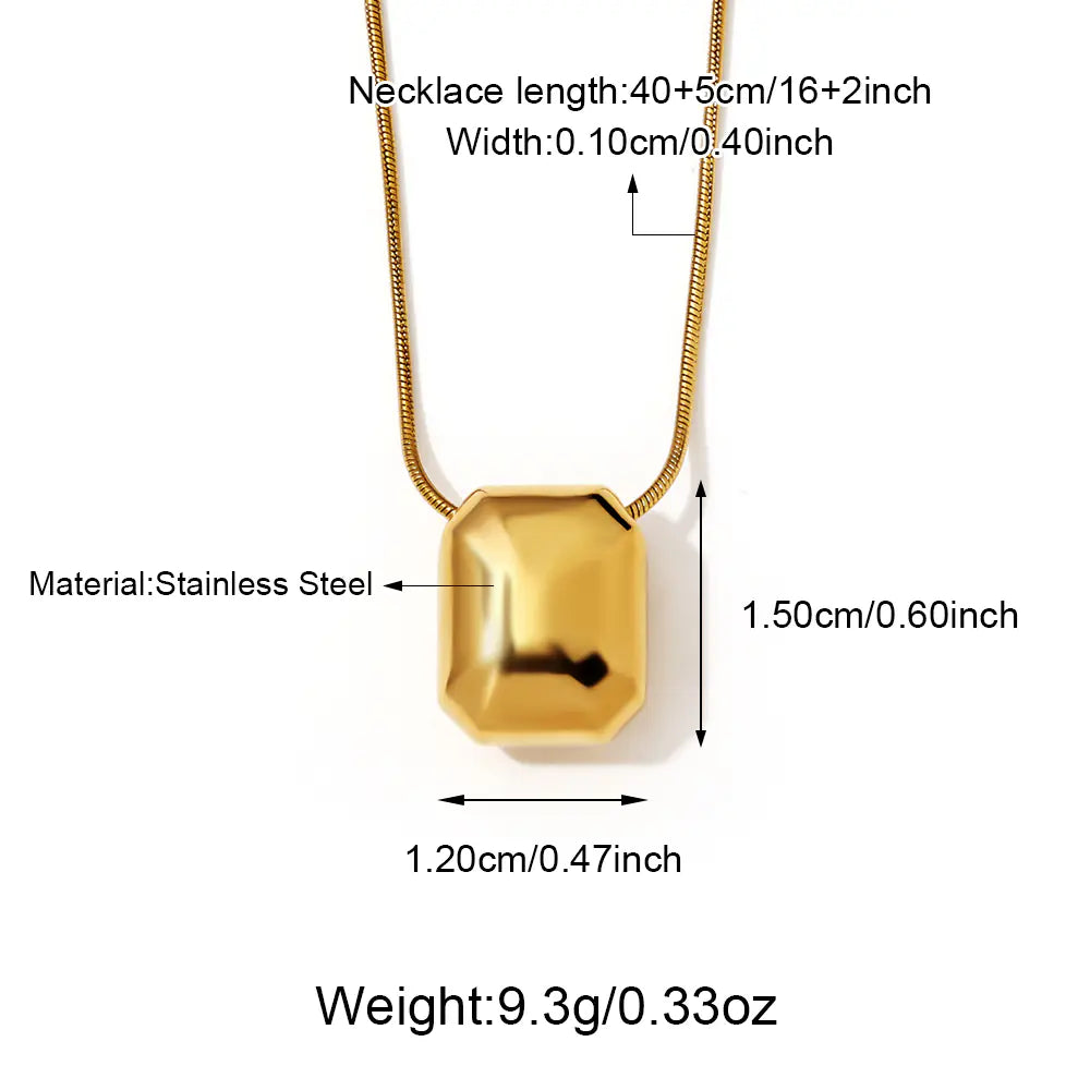 Blank Brick Pendant Necklace Stylish  EJ25N06587G