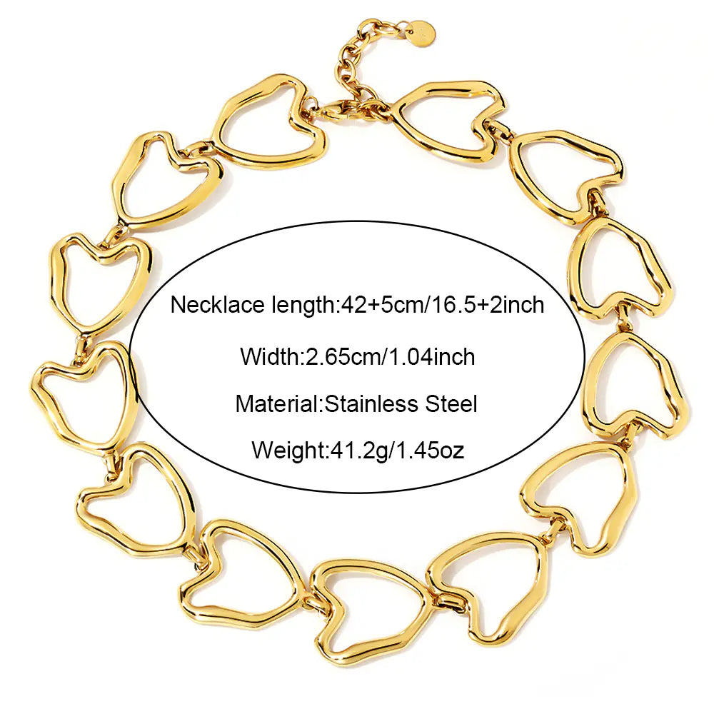 Tarnish Free Love Heart Handmade Chain Necklace EJ25N06616G