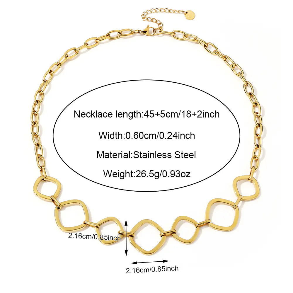 Trendy Bohemian Style Large Geometric Necklace      EJ25N06618G