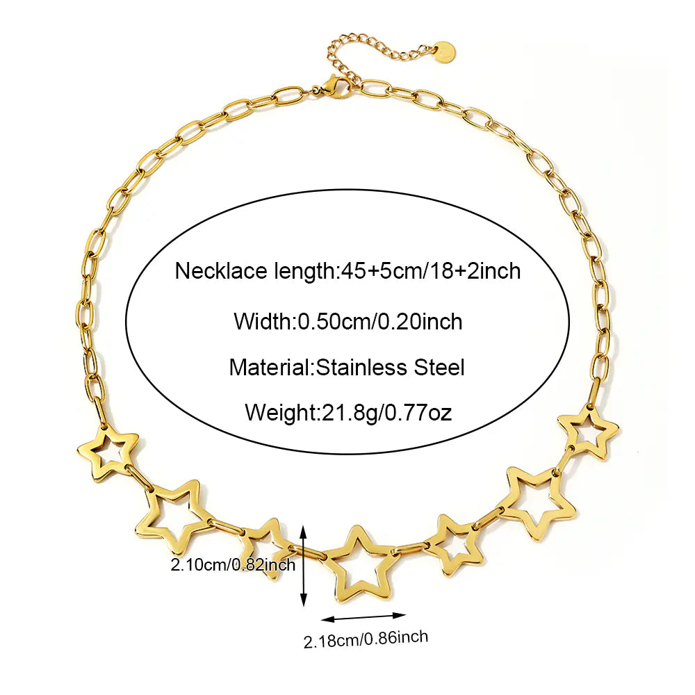 Trendy Star Style Large Geometric Necklace  EJ25N06619G