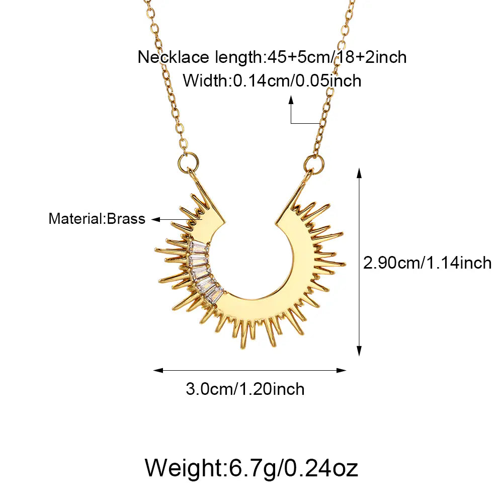 Sunshine Zircon Stone Necklace EJN06714G