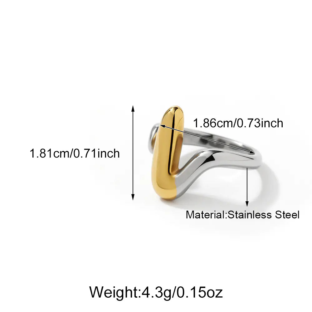 Special-Shaped Two-Color Ring     EJ25R01274GS