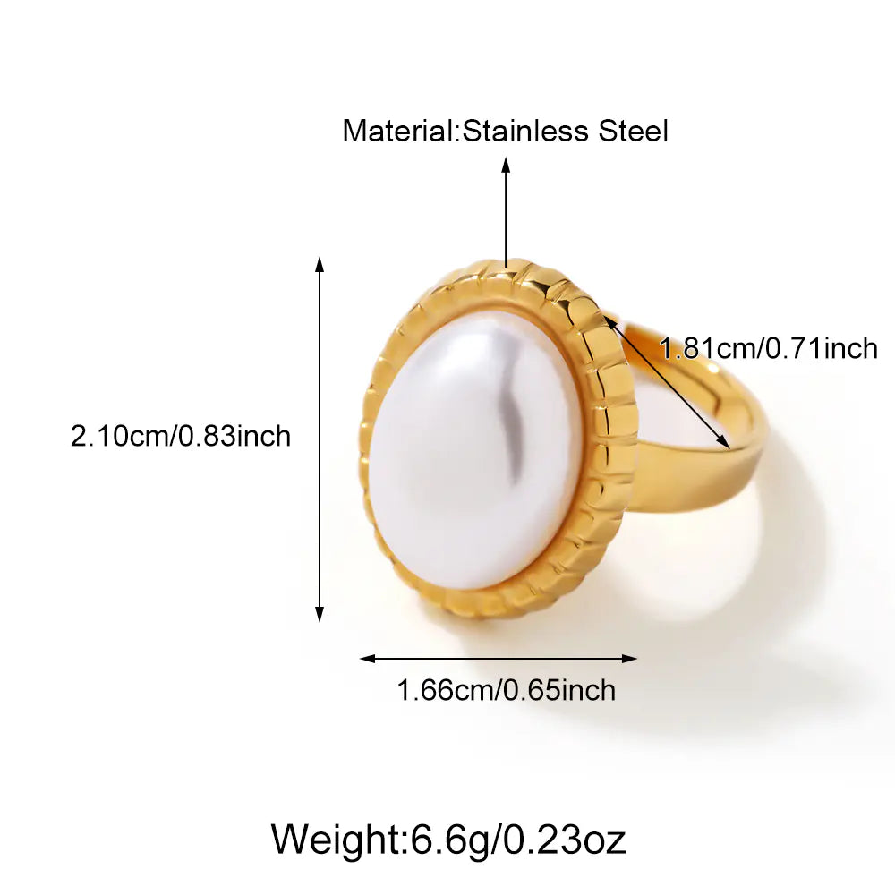 Trendy Adjustable Pearl Ring  EJ25R01287G
