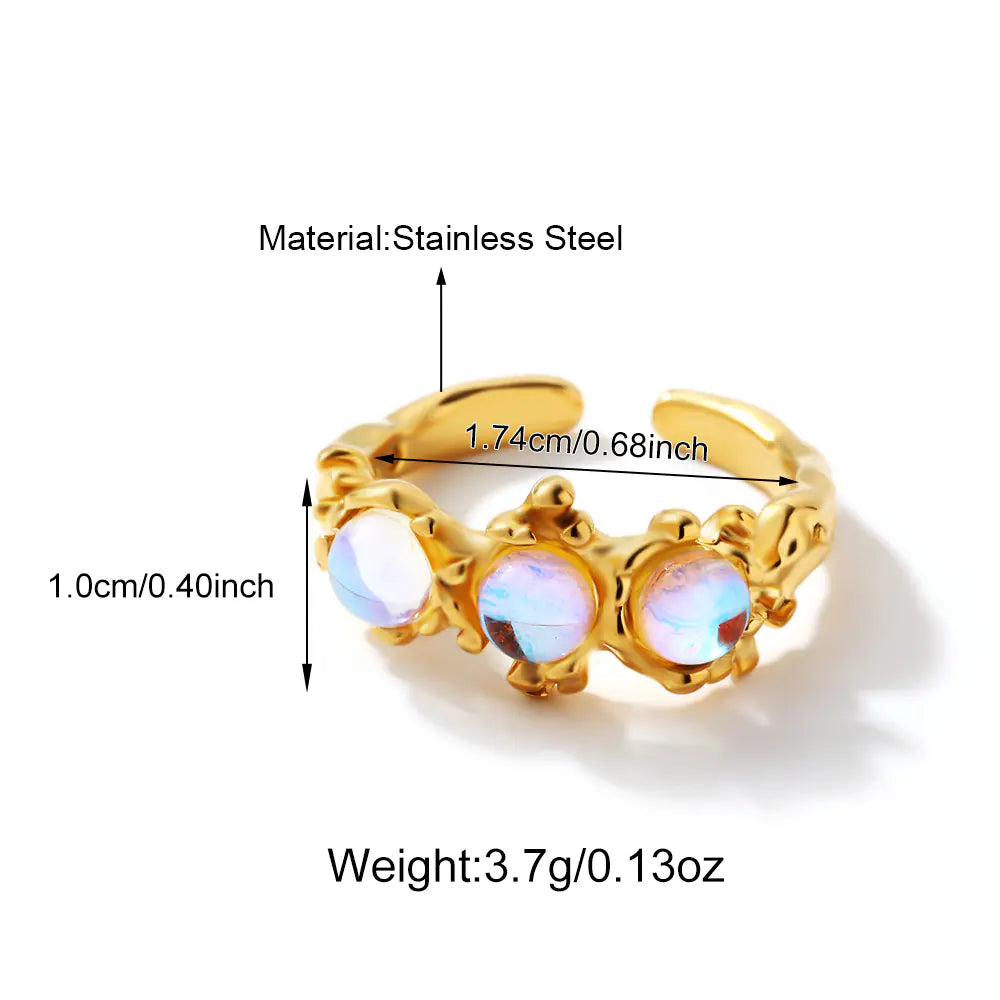 Moonstone Open Ring  Adjustable  EJ25R01360G