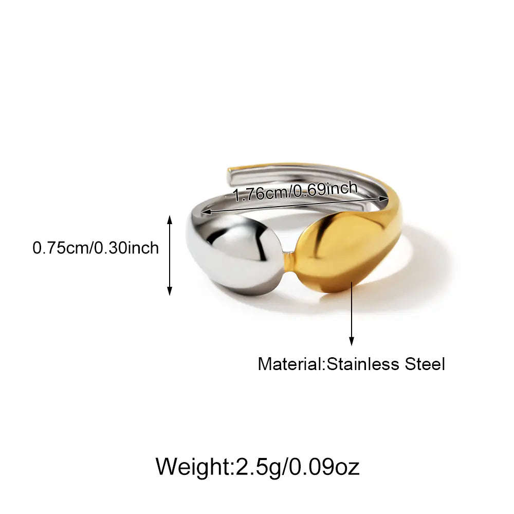 Two-Tone Double Point Design Stainless Steel Ring    EJ25R01452GS