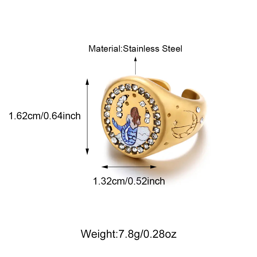 Zirconia Mermaid Pattern Ring   EJ25R01710G