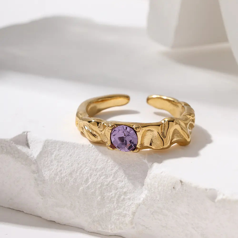 Purple Zircon Adjustable Ring    EJ25R01362G