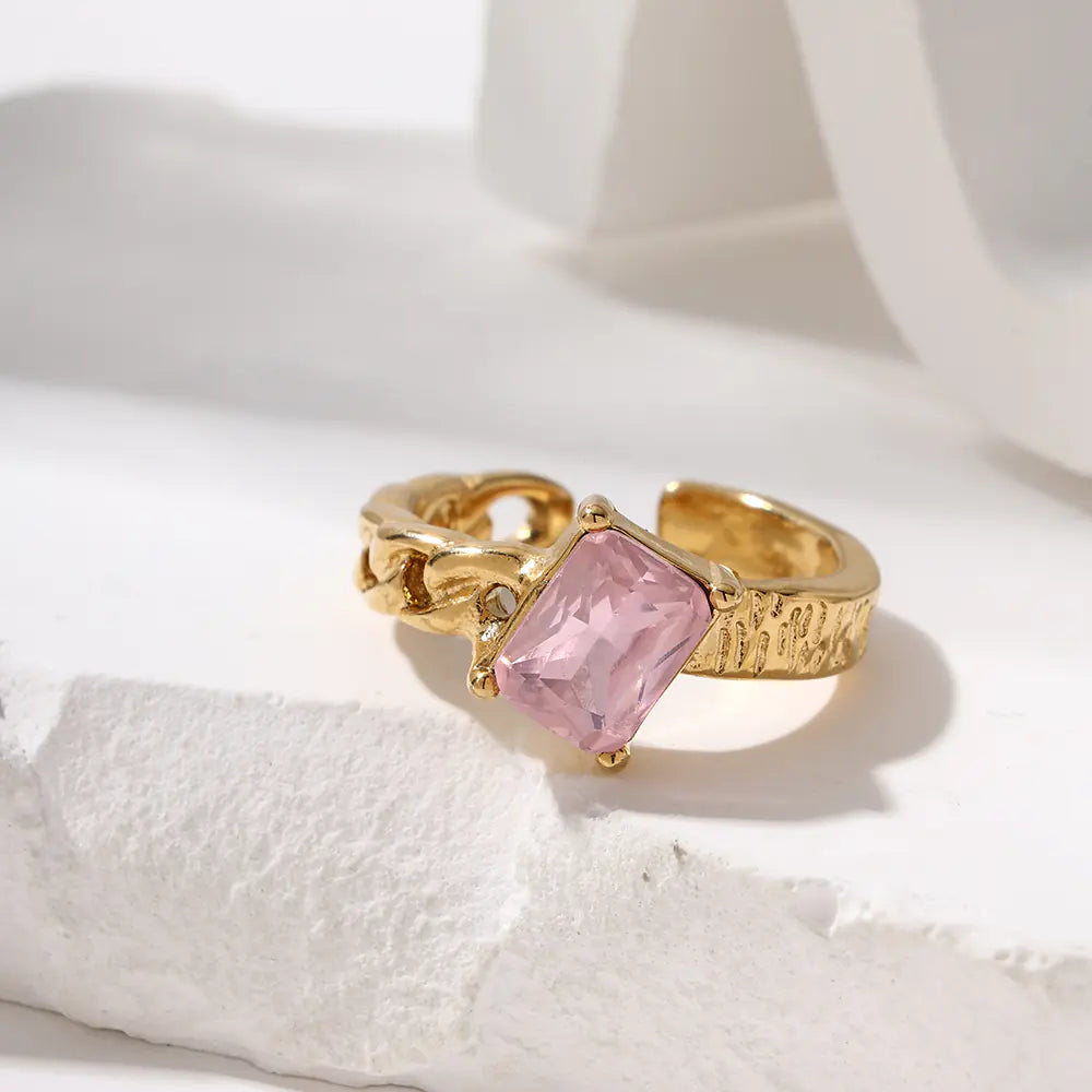 Pink Zircon Ring Adjustable   EJ25R01363G