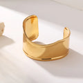 Gold Plated Stainless Steel Curved Hydraulic Bangle    EJ25B02873G