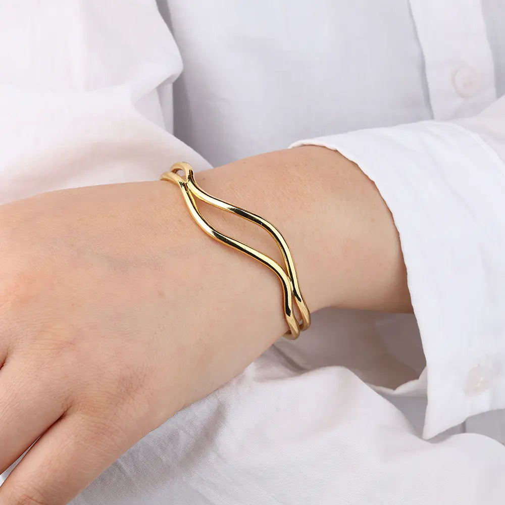 Wave Double Layer Line Bracelet  EJ25B02876G