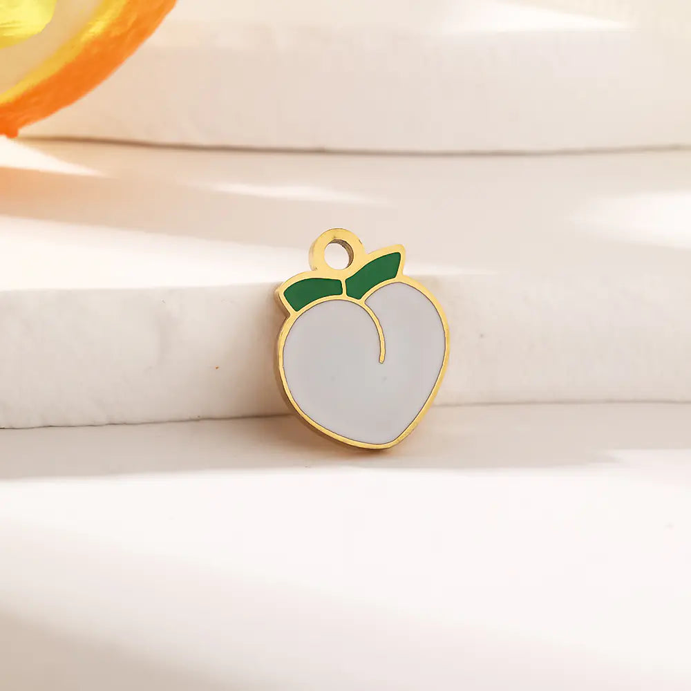 Oil Dripping White Peach Pendant    EJ25N06506G