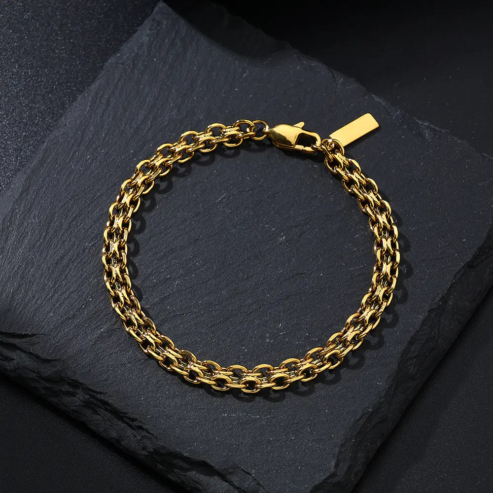 New Stainless Steel 18K Gold-plated Bracelet  EJB02898