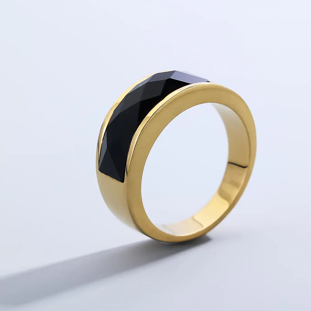 Rectangular Black Onyx Stones Ring  EJ25R01591