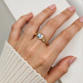 Round Moonstone Open Ring Adjustable    EJ25R01364G