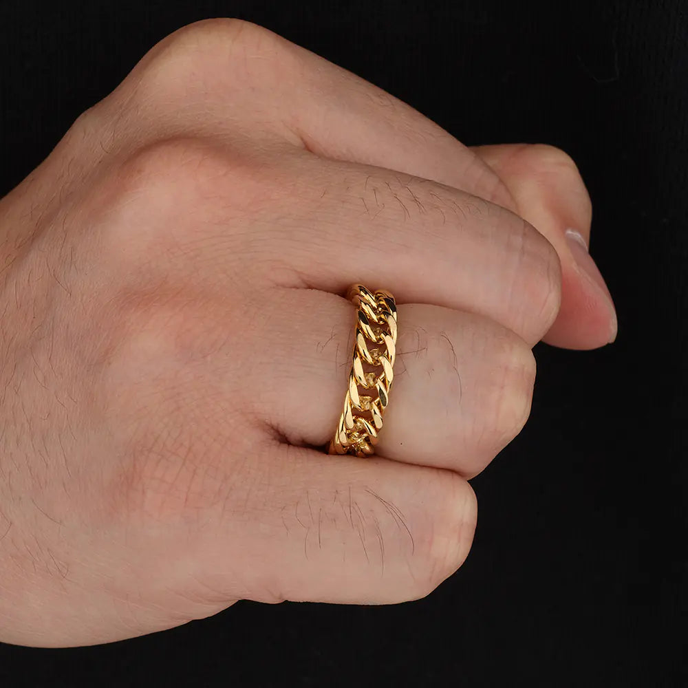 Cuban Chain Design Stainless Steel Ring  EJ25R01598