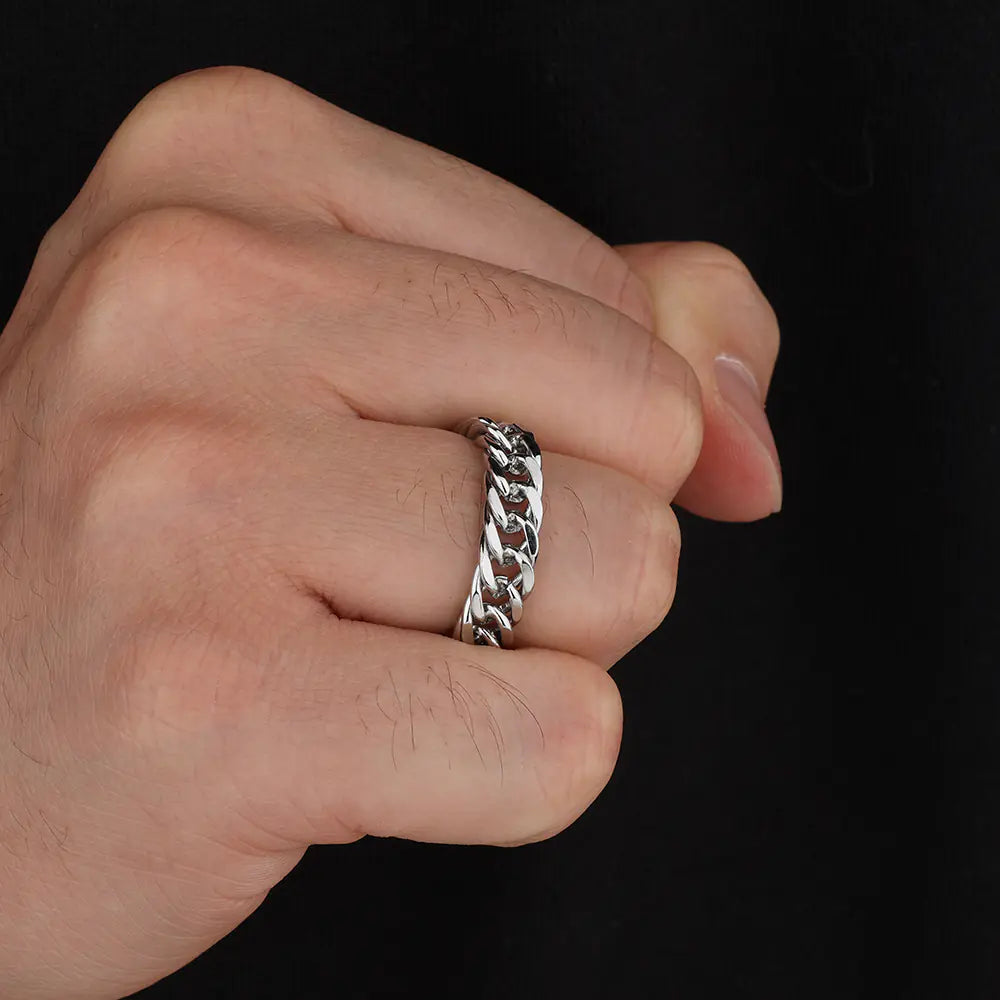 Cuban Chain Design Stainless Steel Ring  EJ25R01598