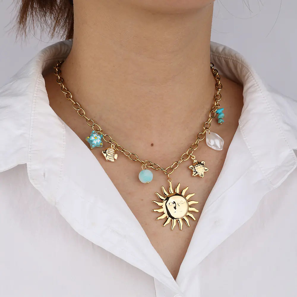 Sun Pendant Necklace    EJ25N06376G