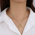 Irregular Heart Shape Stainless Steel Necklace    EJ25N06374G