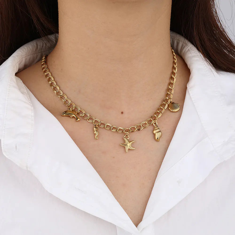 Marine Style Stainless Steel Necklace     EJ25N06403G