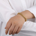 DuDubai Gold Plated Chunky Geometric Irregular Circle Cross Bracelet    EJ25B02833G