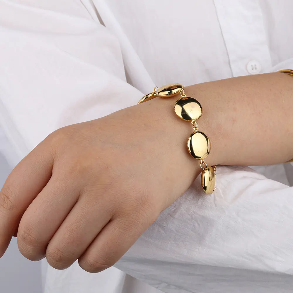 Gold Stainless Steel Little Stone Bracelet   EJ25B02838G